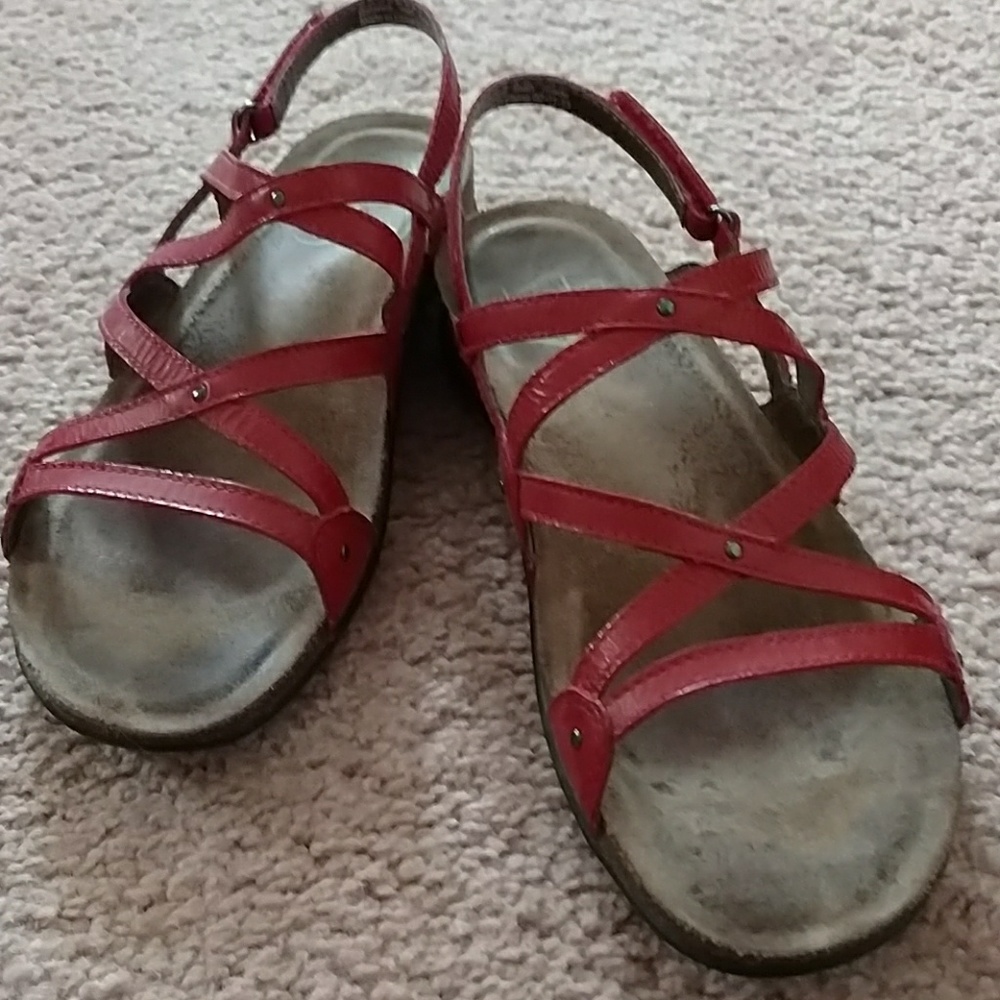 Dansko Red Leather Sandals